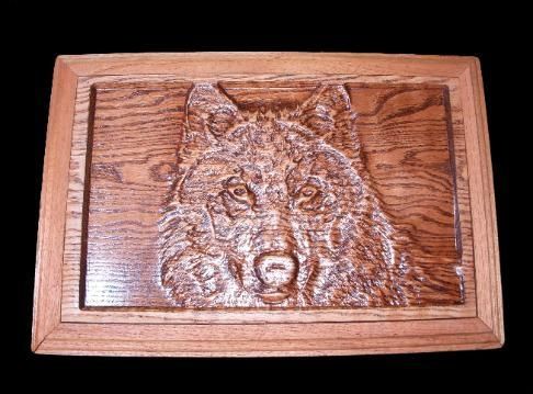 Custom Made 3d Wall Art "Wolf Carving"