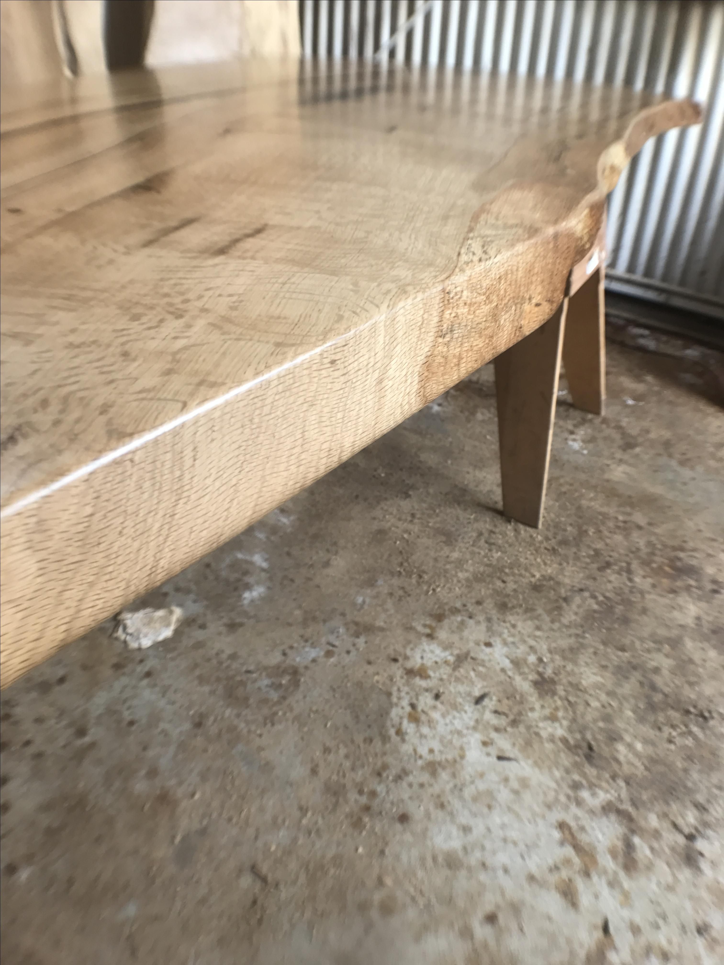 Buy Custom Made Solid Oak Slab Dining Table, made to order from