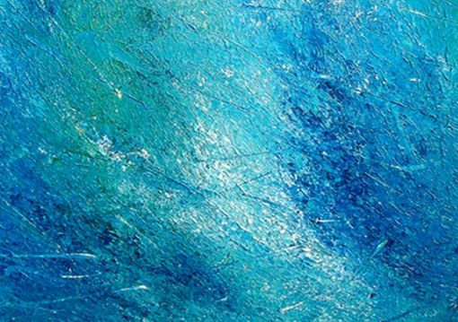 Custom Made Blue White Original Painting, Abstract Palette Knife Art, Impasto Storm Hurricane, Heavy Texture