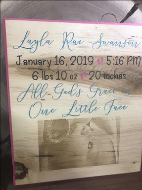 Custom Made Engraved Baby Gift Shower Photo Birth Announcement Shower
