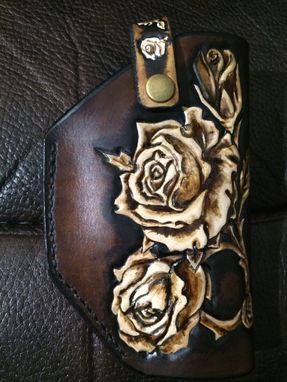 Custom Made Ladies Leather Ivory Roses Leather Holster For A Small Compact