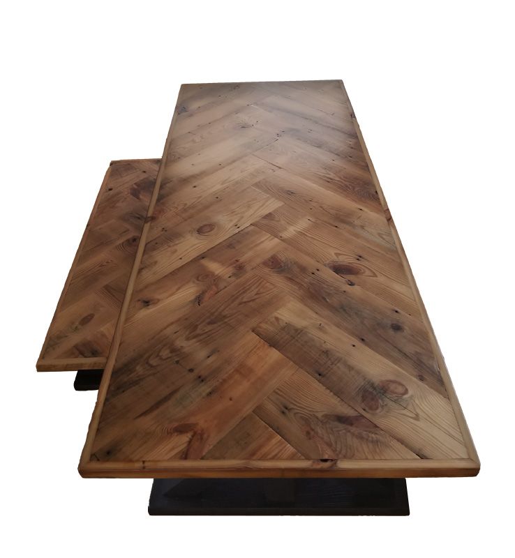 Custom Made Herringbone Dining Table by The Lazarus Wood Project |  CustomMade.com