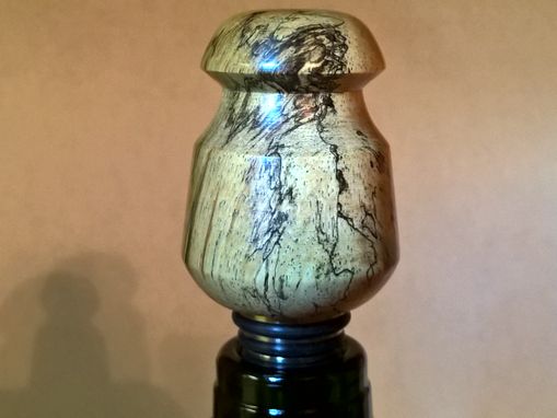 Custom Made Wine Bottle Stopper. Spalted Tamarind And Solid Stainless Steel