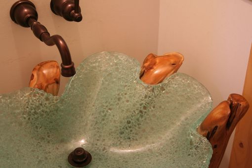 Custom Made Slump Glass Powder Room/Bathroom Sink
