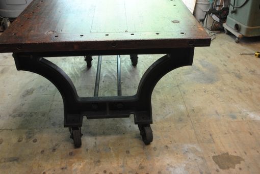 Custom Made Vintage Industrial Rolling Pub/Dining Room Table