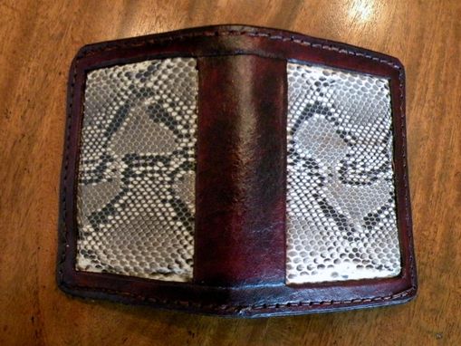 Custom Made Wallet With Python Skin Inlays