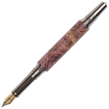 Custom Made Lanier Art Deco Fountain Pen - Purple Maple Burl -Af6w72