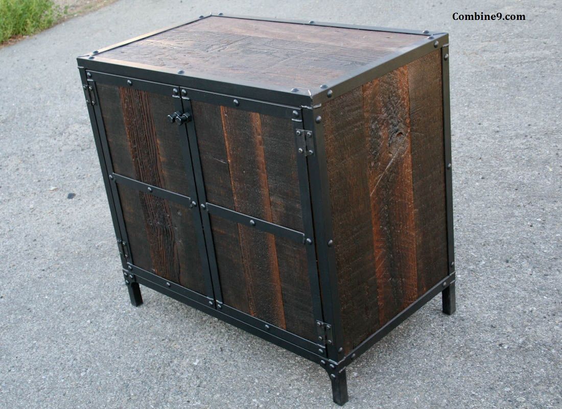 Buy Hand Made Modern Industrial Nightstand. Vintage Industrial End