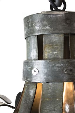 Custom Made Wine Barrel Ring Pendant Light - Blossom - Made From Retired California Wine Barrel Rings