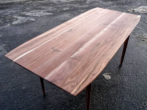 Custom Made Mid-Century Modern Solid Walnut Dining Table