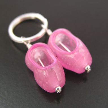 Custom Made Lampwork Glass Baby Ballet Pointe Shoes Slippers Beads, Fobs, Pendants, Earrings