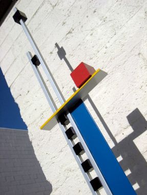 Custom Made Mondrian-Inspired Metal Sculpture "Level 1"