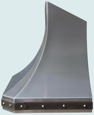 Custom Made Stainless Range Hood With Angled Top & Steel Strap