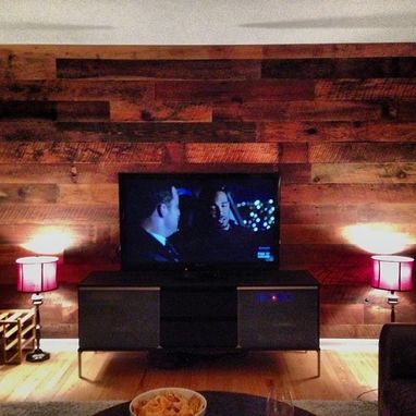 Custom Made Reclaimed Wood Patchwork Wall