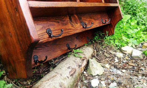Custom Made Reclaimed Pine Cubby Coat Rack With A Double Row Of Hooks