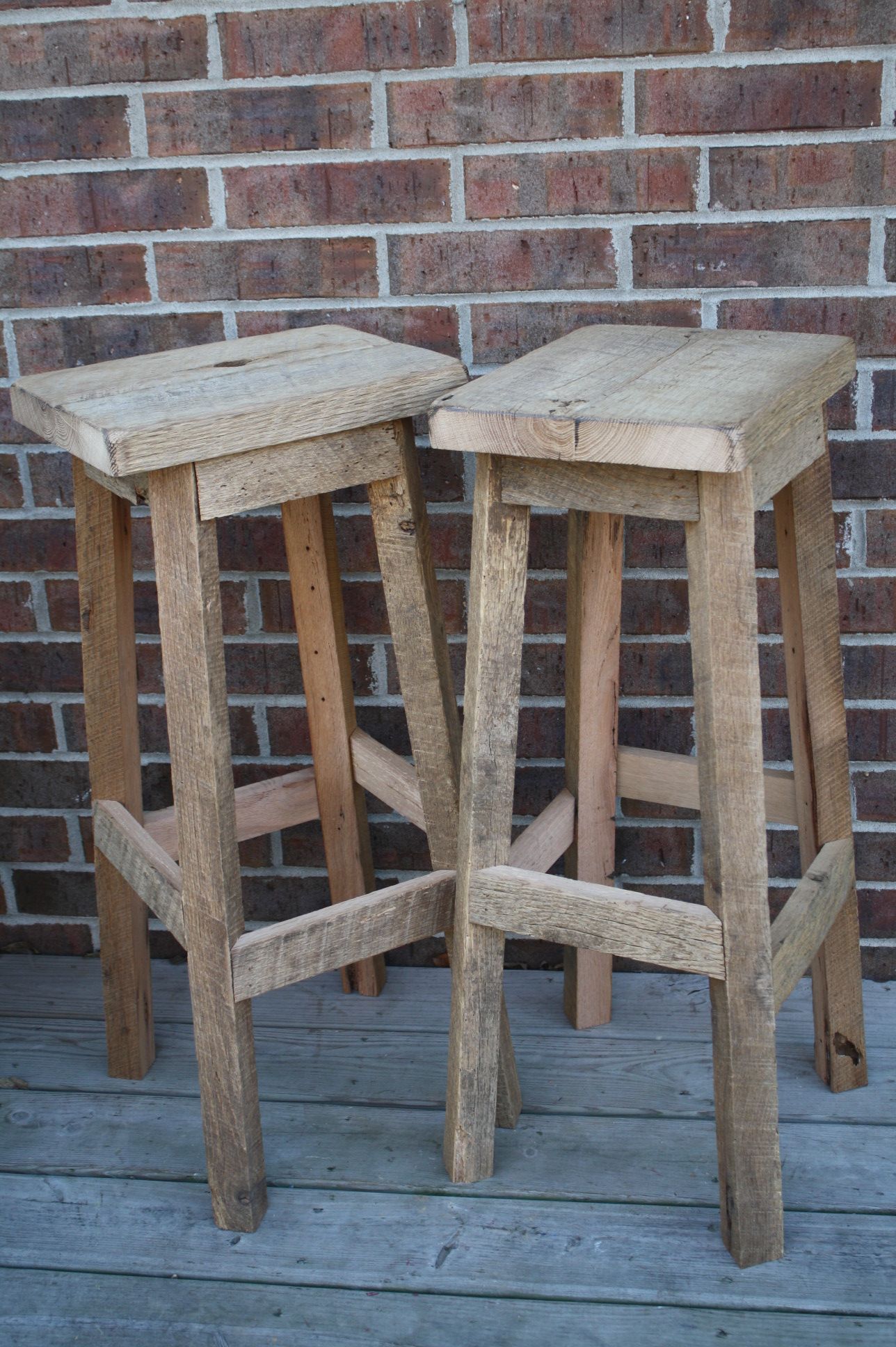 Buy Custom Reclaimed Barn Wood Rectangle Stools With Free Shipping 