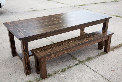 Custom Made Farmhouse Table With Stretchers