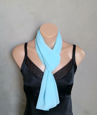 Custom Made Aqua Chiffon Scarf