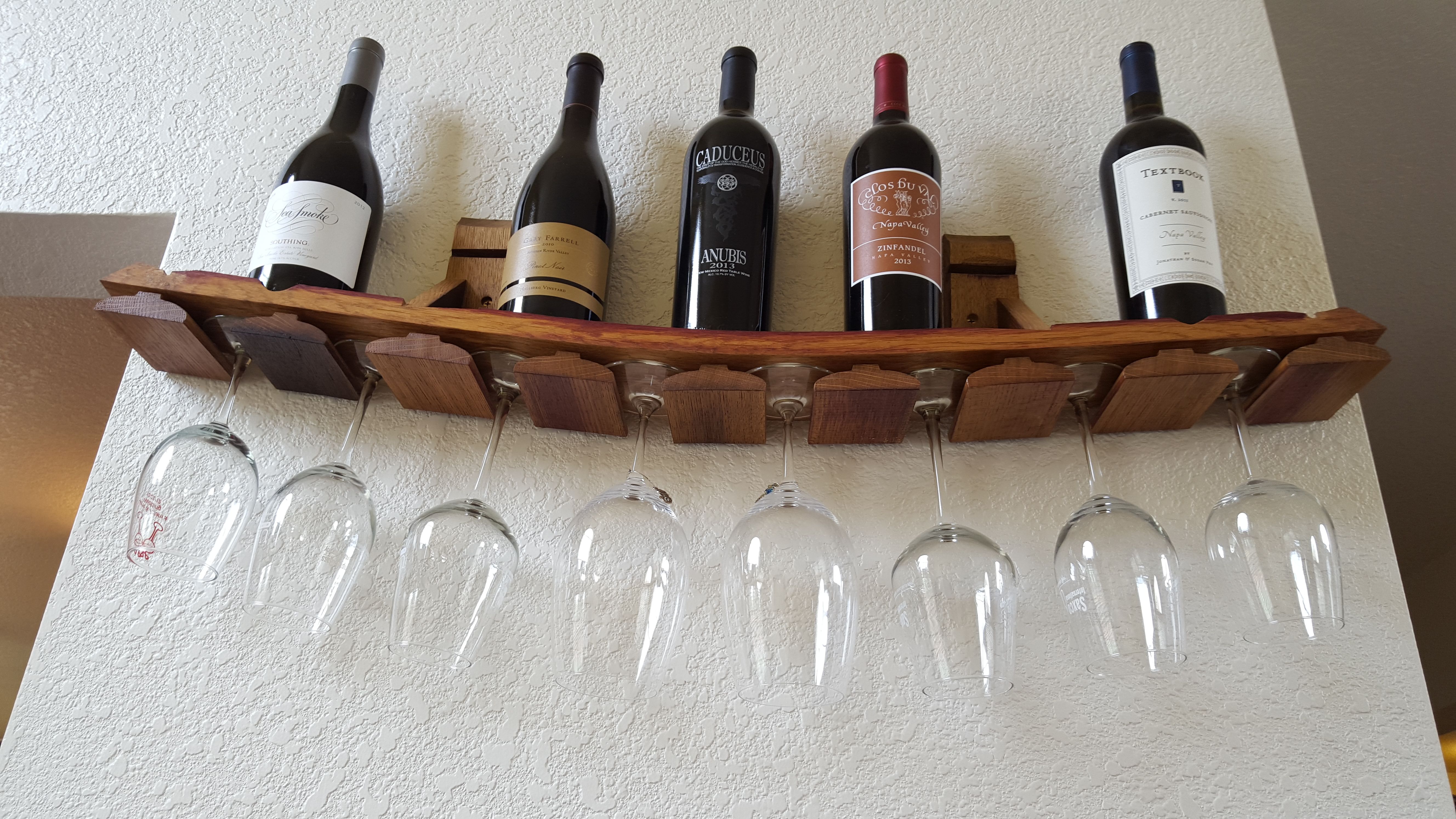 Buy Custom Wine Barrel Wall Hanging Wine Glass Rack, made to order from