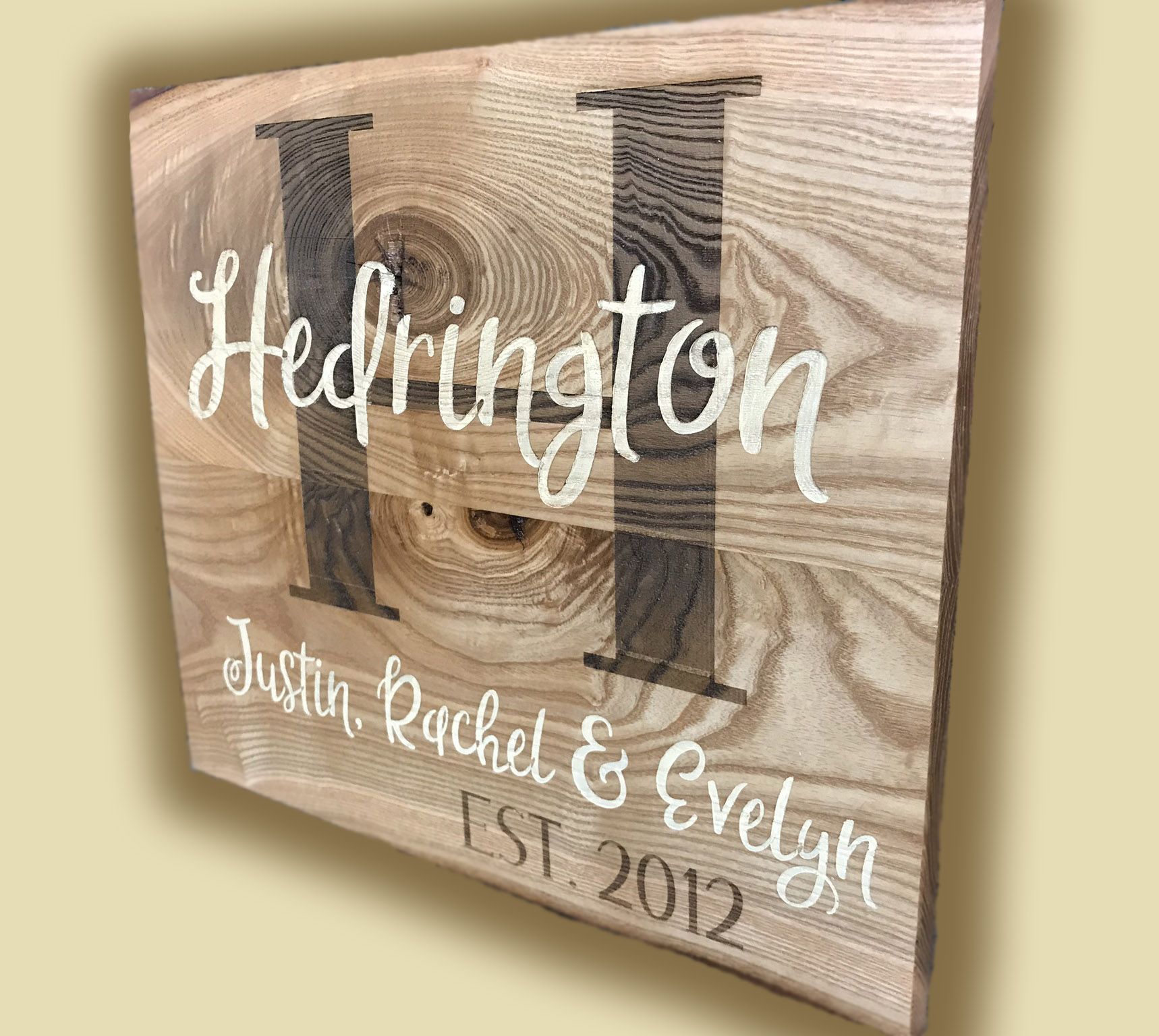 Hand Made Last Name, Date Established Family Plaque by Northfork