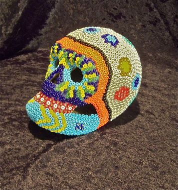 Custom Made Beaded Skull - Flower Head