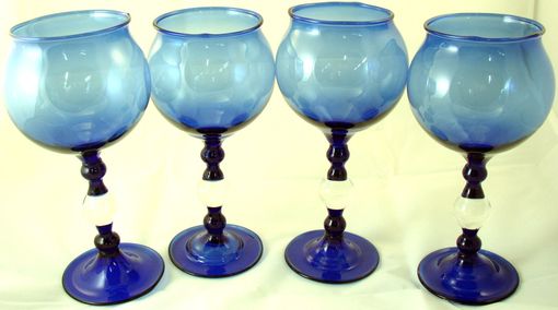 Custom Made Cobalt Blue Wine Goblets