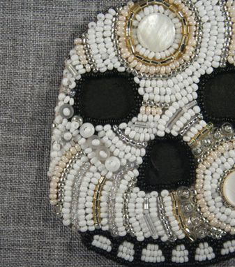 Custom Made Small Skull Bead Embroidery