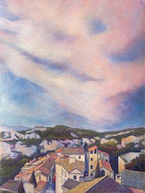 Custom Made Twilight Sky, Les Baux En Provence (French Landscape) - Fine Art Note Card Set Of Five