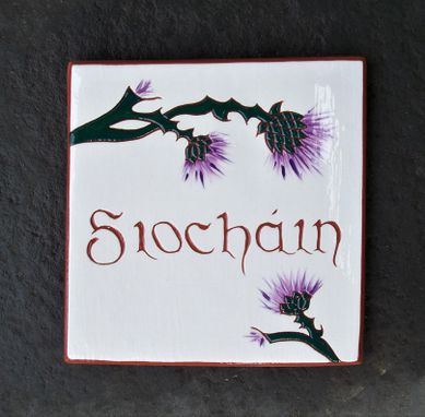 Custom Made Siochain Thistle Tile Trivet