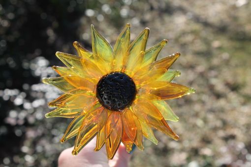 Custom Made Black Eyed Susan, Lampwork Hand Blown Glass Flower