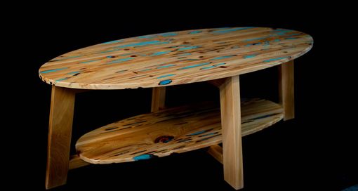 Custom Made Mid-Century Modern Pecky Cypress Coffee Table