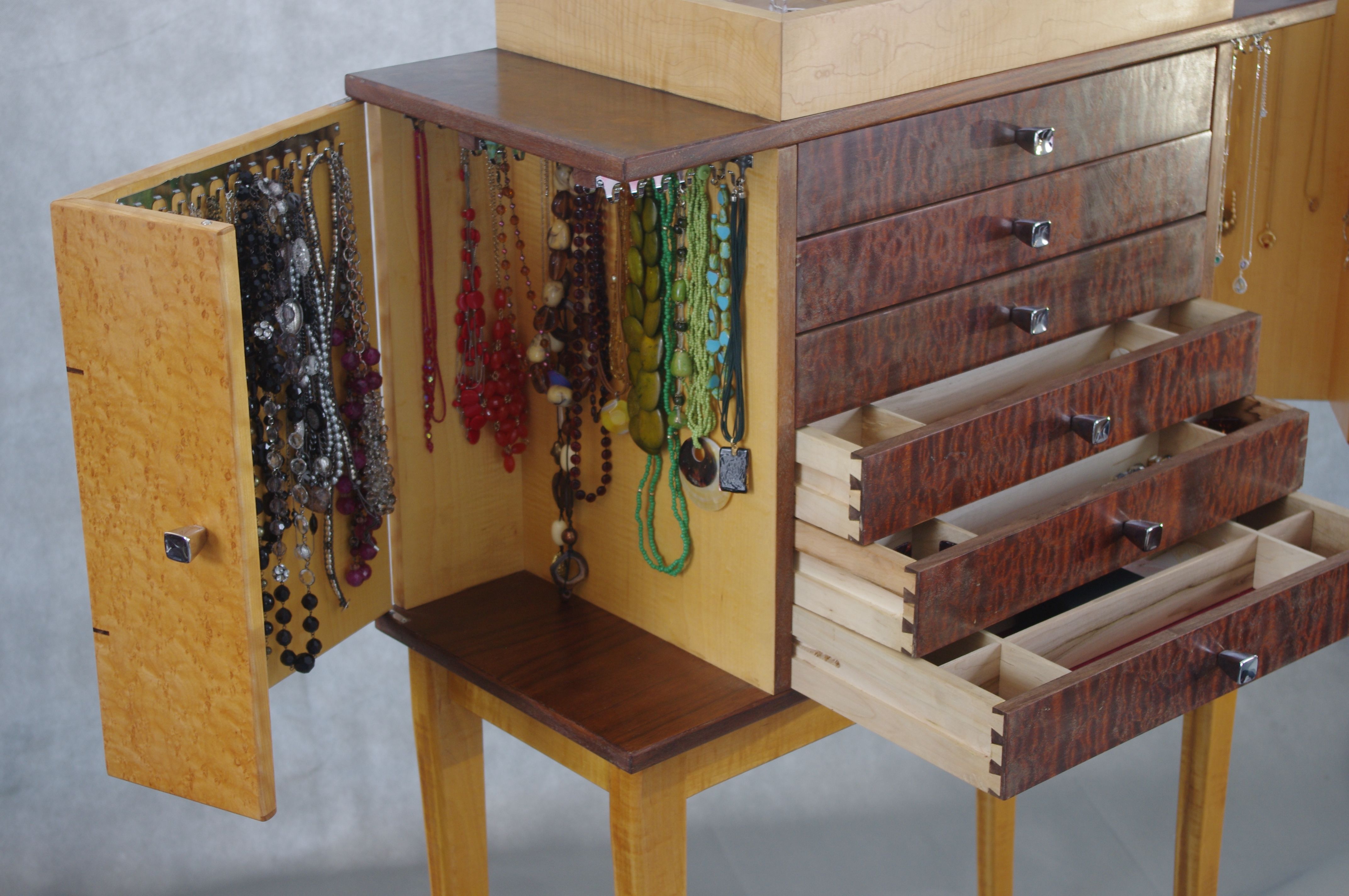 Hand Made Custom Jewelry Armoire by Built Custom Carpentry