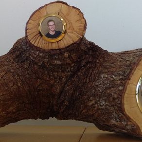 Cherry Burl Mantle Clock – Live edge, Rustic