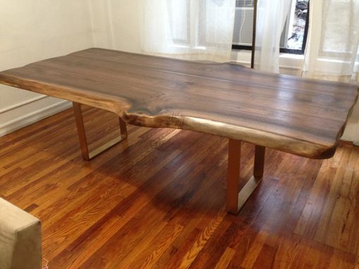 Custom Made Walnut Slab Live Edge Dining Table