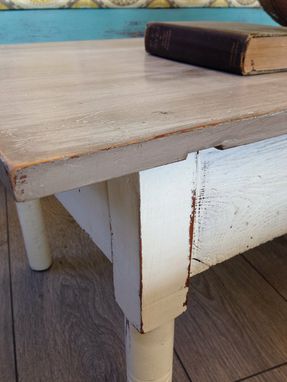 Custom Made Antique Drop Leaf Hand Made Rustic Coffee Table