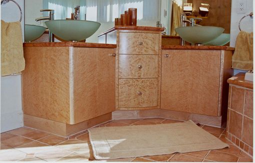 Custom Made Birdseye Maple Bathroom Vanity