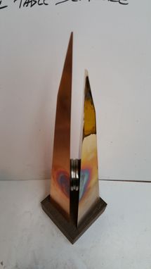 Custom Made Metal Table Sculpture Made Of Bronze Copper And Titanium