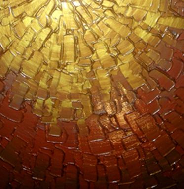 Custom Made Abstract Metallic Gold Original Textured Painting By Lafferty - 30x72
