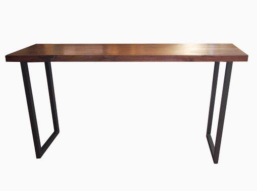 Custom Made Walnut And Steel Console Table