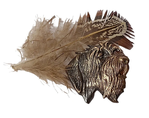 Custom Made Wirehaired Pointing Griffon Hunting Bronze Pin Griff Wpg Griffon Gift Griffon Badge