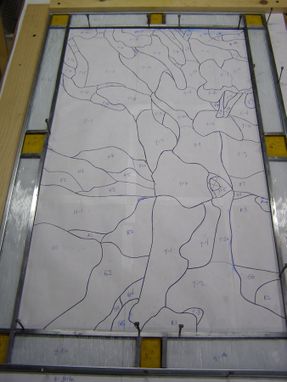 Custom Made Stained Glass Window Arts And Crafts Tree Landscape