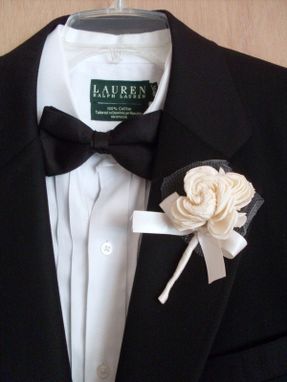 Custom Made Cream Sola Rose Wedding Boutonniere