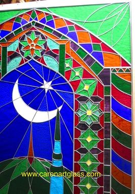 Custom Made Mosque Window - Star And Crescent