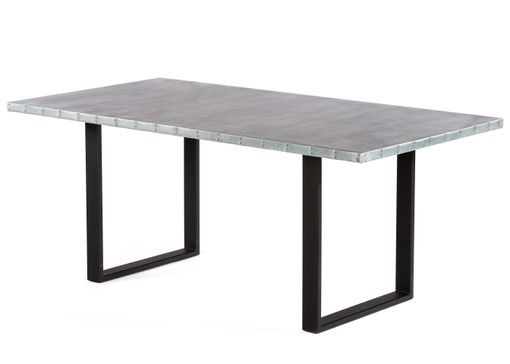 Custom Made Zinc Table  Zinc Dining Table - The Maddox Zinc Top Table