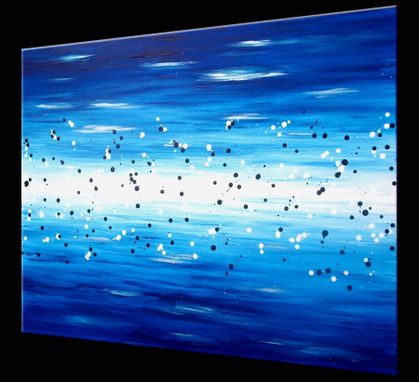 Custom Made Blue Abstract Painting, Original Contemporary Abstract Art, Blue Ocean Acrylic Painting