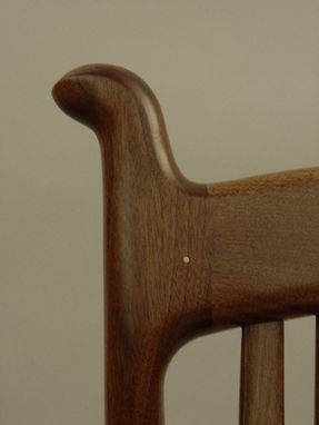 Custom Made Custom Black Walnut Wood Seat Rocker