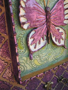 Custom Made Butterfly Large Wall Hanging With Vintage Drawer Pulls,Indoor/ Outdoor Art