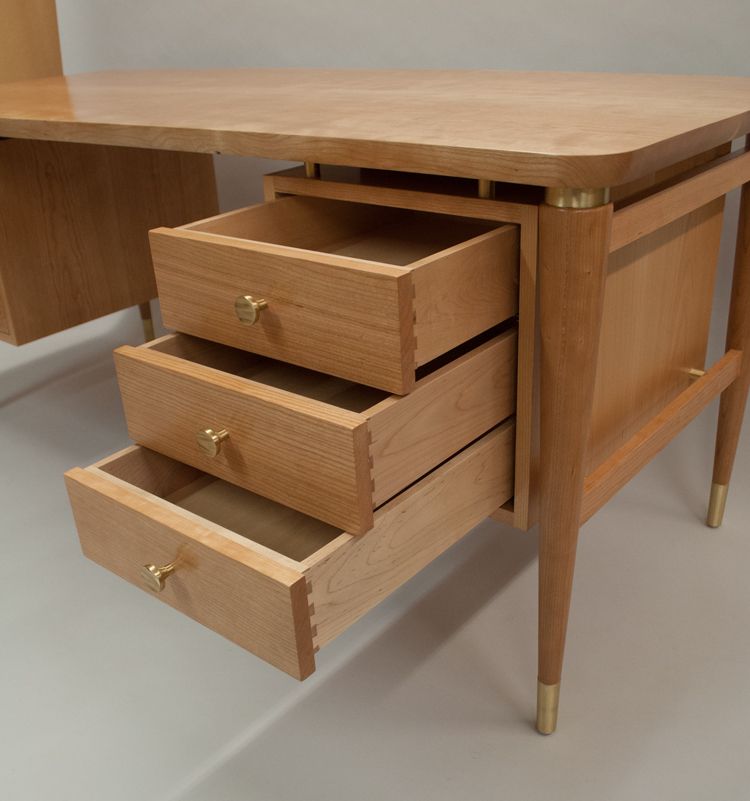 Custom Made Mid-Century Modern Desk by Cherry Brook Woodworks ...
