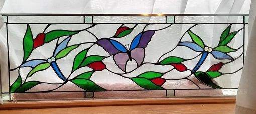 Custom Made Stained Glass Butterfly & Dragonflies Window