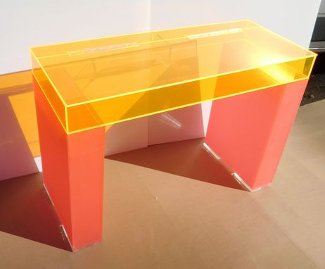 Custom Made Acrylic, Hinged Top Modular Desk.  Hand Crafted, Made To Order- Custom Features Never A Problem